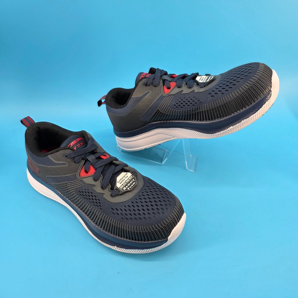 Skechers Work Cessnock Carrboro Mens 9.5 Navy Composite Toe Shoes, new‎